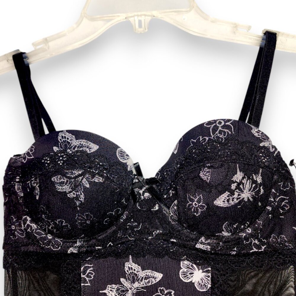 Jessica Simpson intimates  Babydoll Lingerie- SMALL- Black & White- Women's - Picture 2 of 14